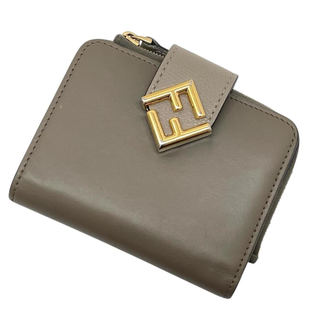 Fendi FF Diamond Bi fold Wallet Gray